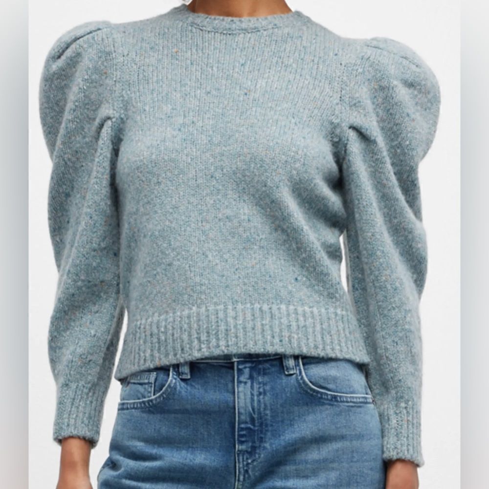 Frame Pleated Sleeves wool blend Sweater NWT
